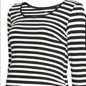 H&M maternity 3/4 sleeve shirt - Xs - navy / white